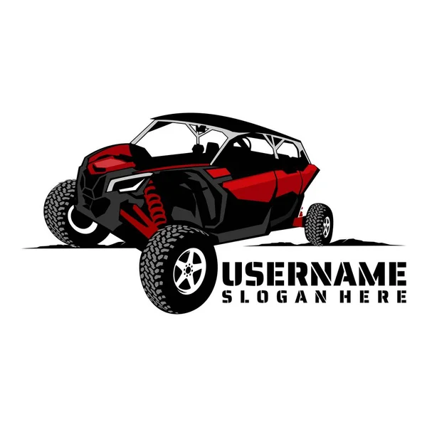 Utv Offroading Social Club Logo Design Vector — Vettoriale Stock