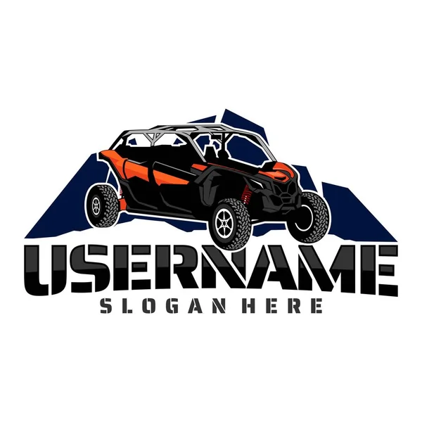 Utv Offroading Social Club Logo Design Vector — Vettoriale Stock