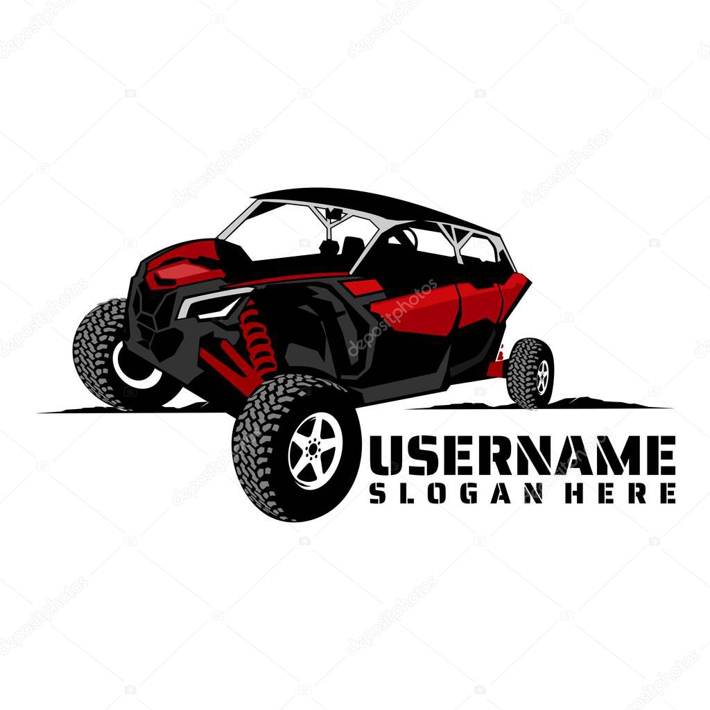 UTV offroading social club  logo design vector