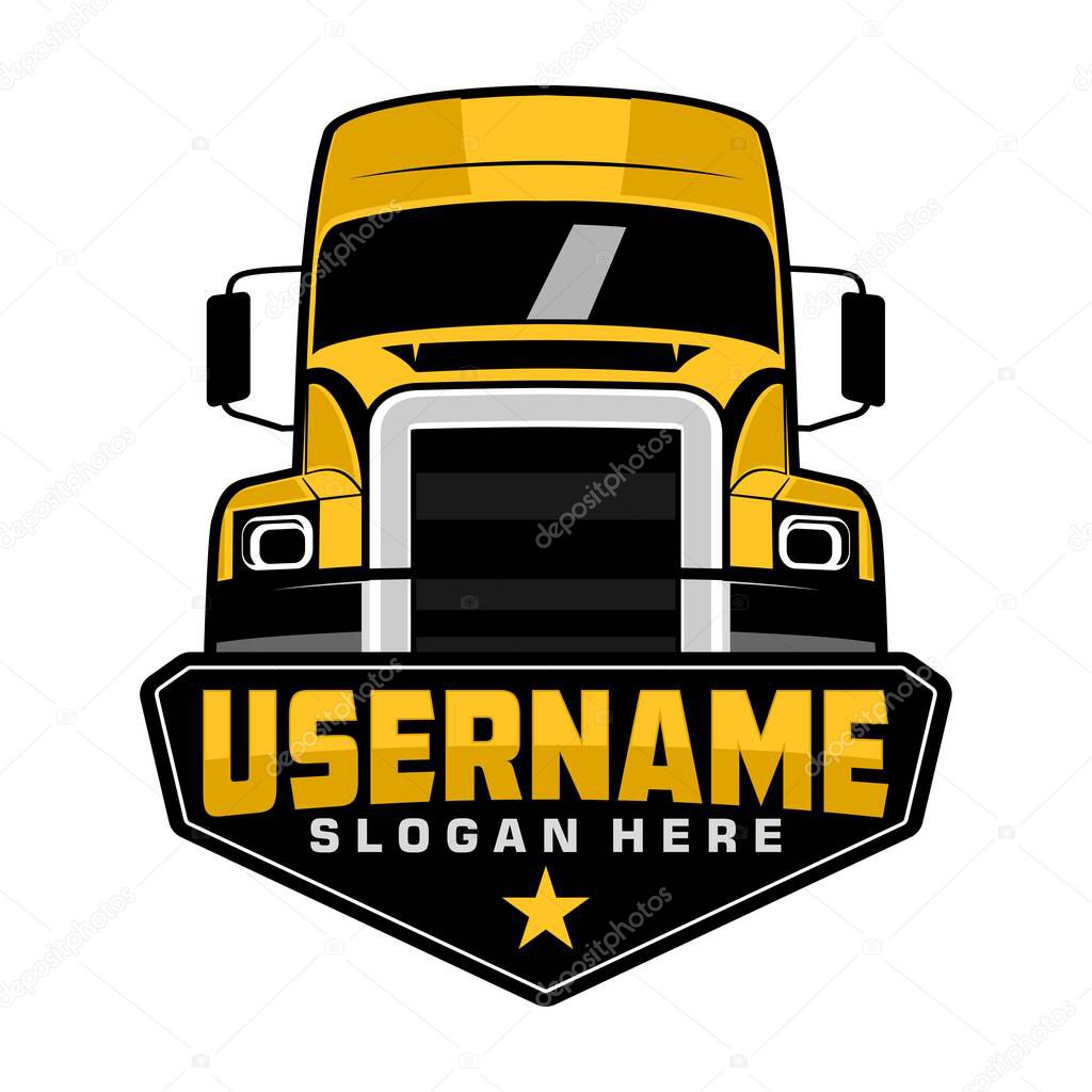 Semi truck logo design vector