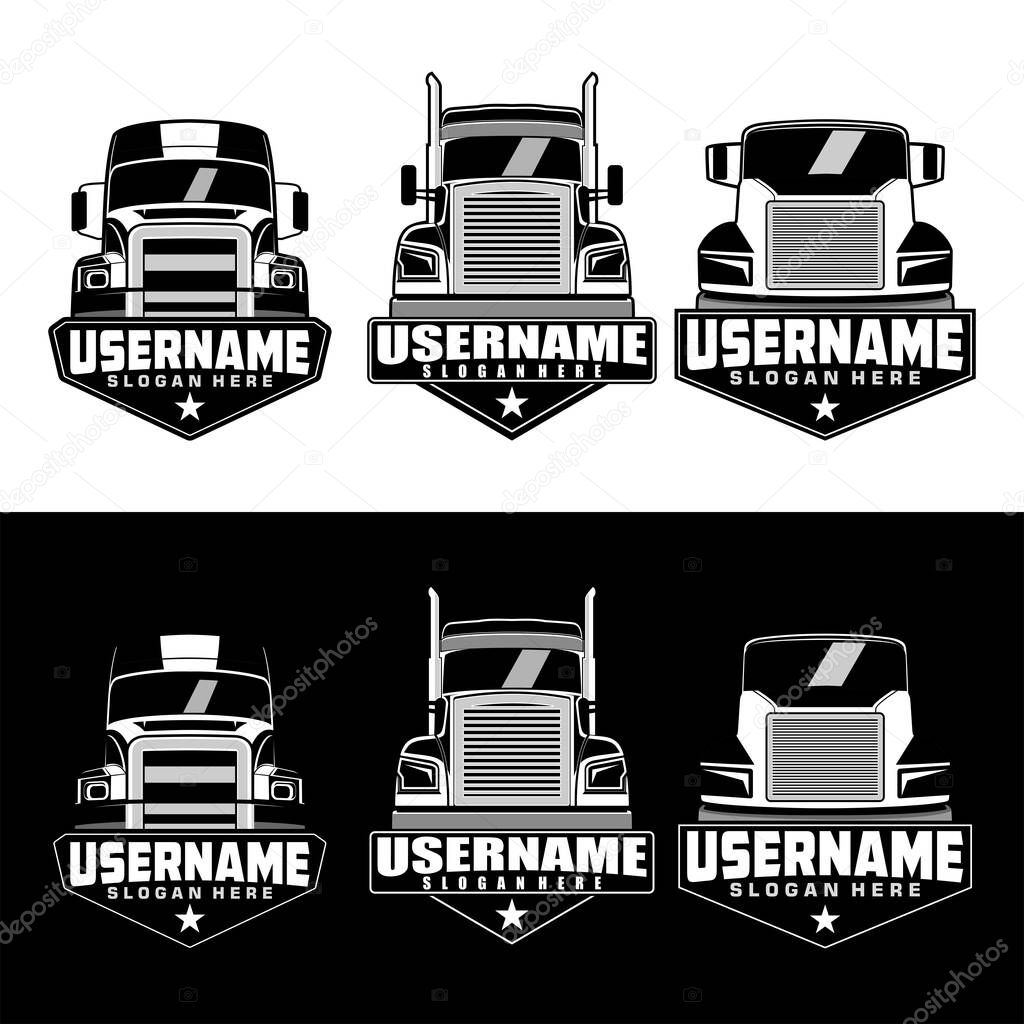 semi truck logo design vector