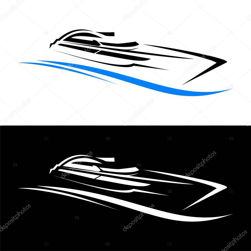 Luxury yachts logo design vector