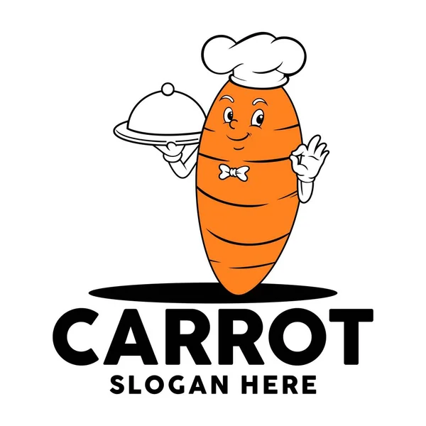 Carrot Caracter Logo Design Vector —  Vetores de Stock