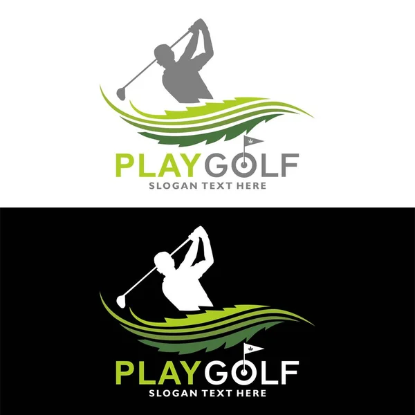 Golf Play Σχεδιασμό Λογότυπο Διάνυσμα — Διανυσματικό Αρχείο