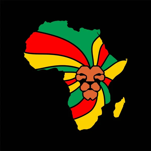 Africa Lev Tvář Logo Design Vektor — Stockový vektor