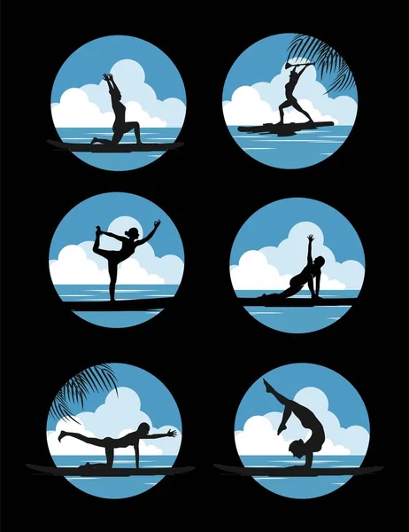 Yoga Logo Tasarım Vektörü — Stok Vektör