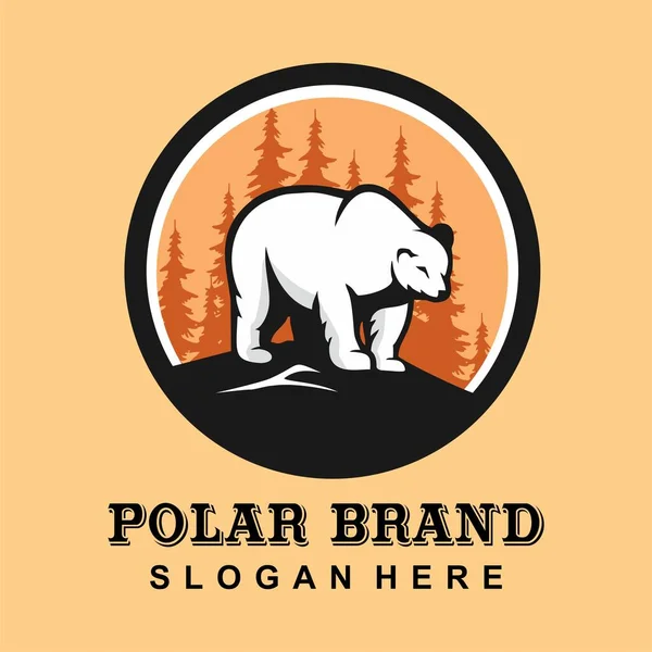 Ours Polaire Logo Design Vecteur — Image vectorielle