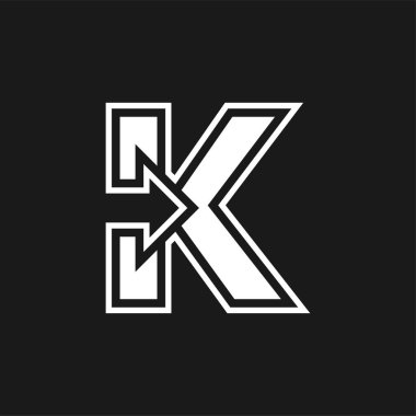 K harfi logo marka tasarım vektörü