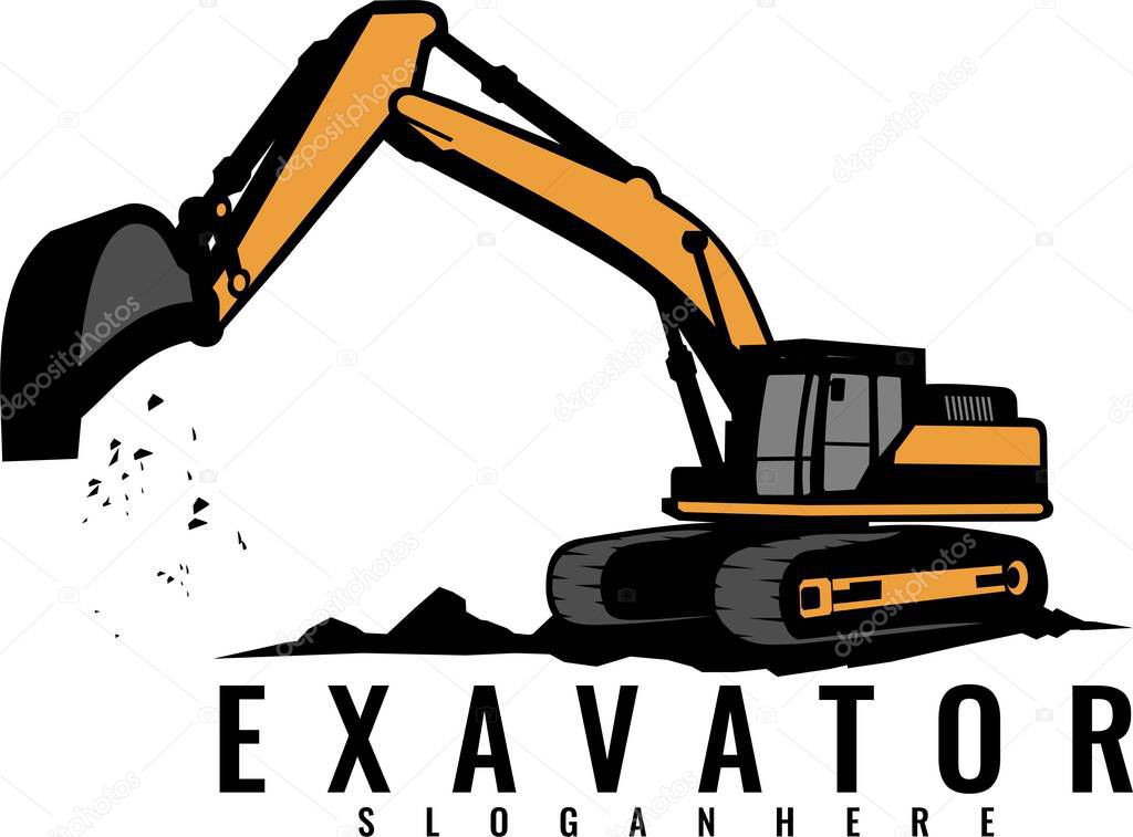 Excavators logo icon design vector