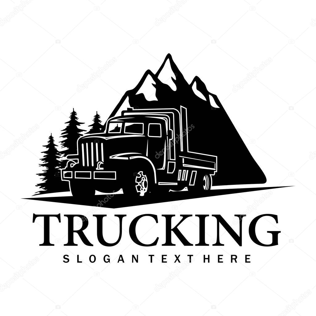 trucking logo brand design vector