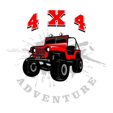 Macera arabası logo tasarım vektörü