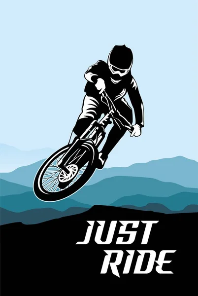 Mountain Bike Logo Design Icona Vettoriale — Vettoriale Stock