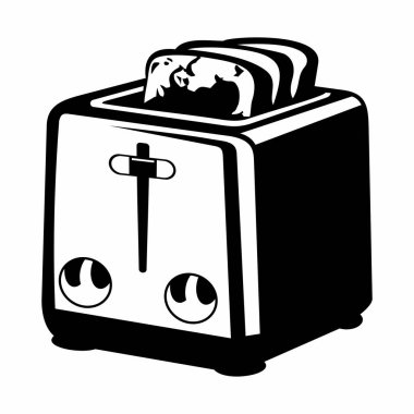 tost makinesi siyah ve beyaz tasarım sanatı