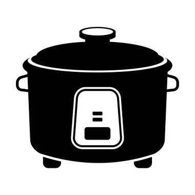 siyah ve beyaz pilav pişirici tek izole tasarım sanatı