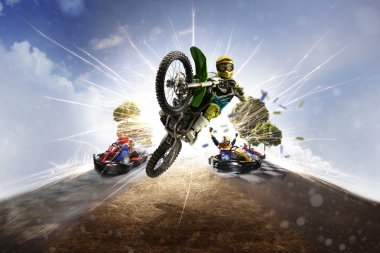 Çok spor motor sporları kolaj kir Bisiklet karting
