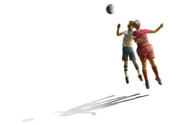 Futbol topu, beyaz arka plan üzerinde futbolcu çocuk. izole