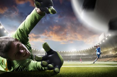Futbolcular günbatımı Stadyumu arka plan panorama eylem içinde