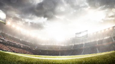 Boş gece büyük futbol sahası ışıklarda