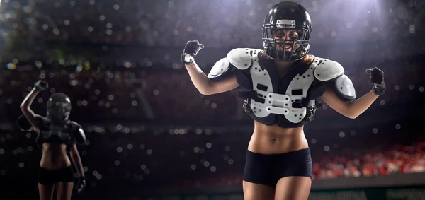 American football woman players — Stock Photo, Image