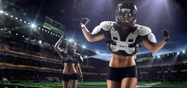 American football woman players — Stock Photo, Image