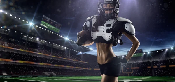 American football woman player — Stock Photo, Image