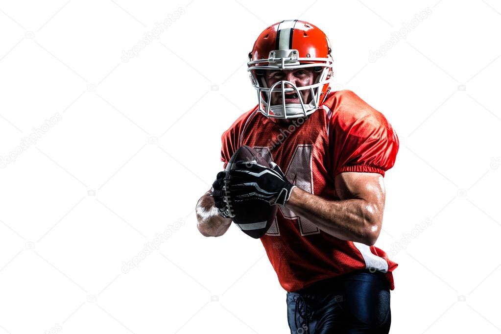 American football player in action