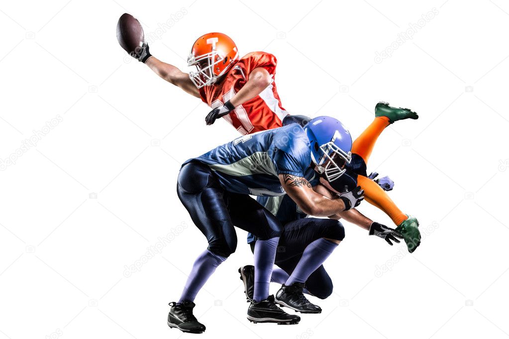 American football player in action