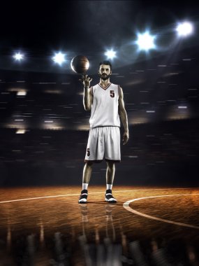 basketbol oyuncusu dönen topu