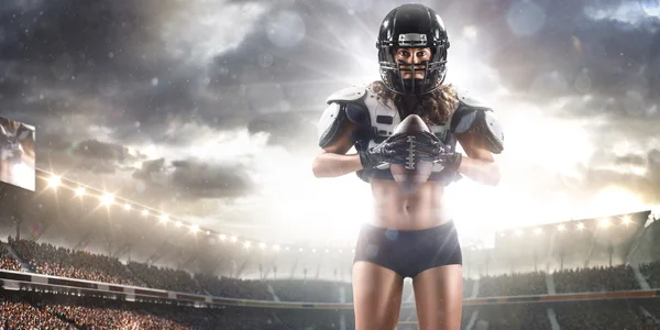 American football woman player — Stock Photo, Image