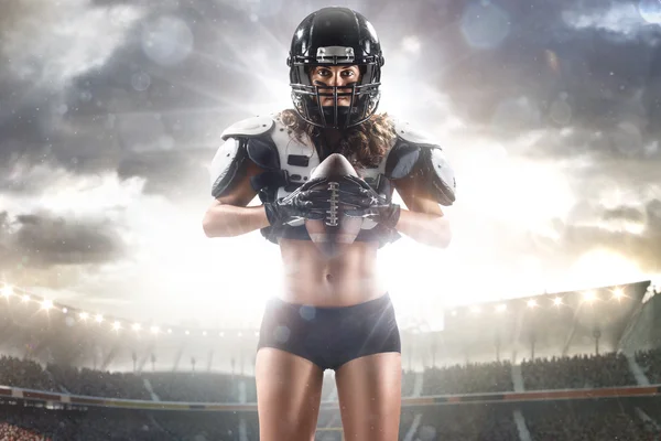 American football woman player — Stock Photo, Image