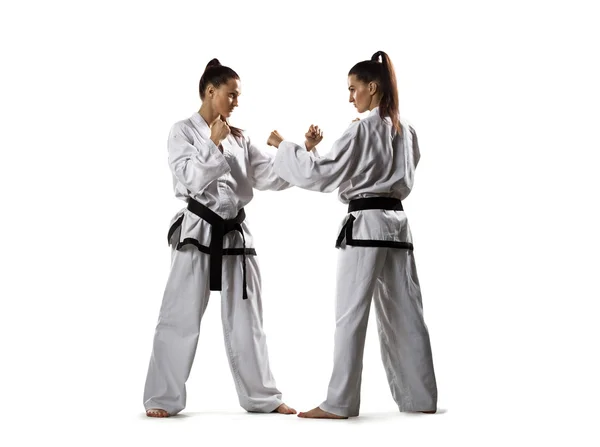 Karate women in action — Stock Photo, Image