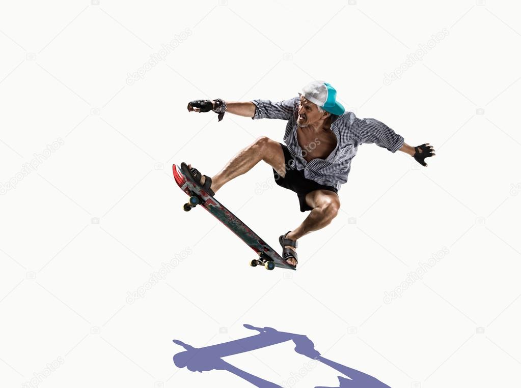 The isolated old man skater