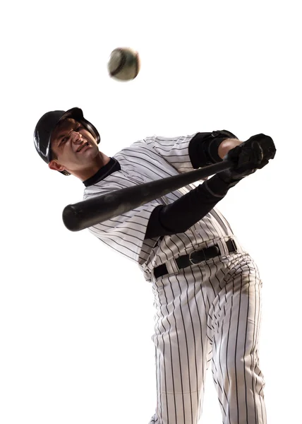 Beyaz profesyonel beyzbol oyuncusu izole — Stok fotoğraf