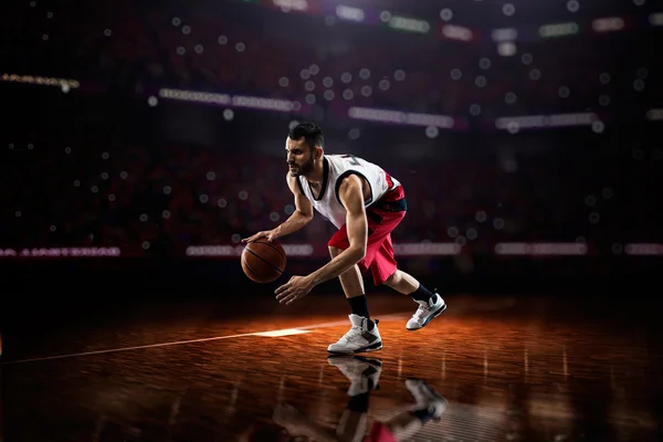 Red Basketball player in action — Stock Photo, Image