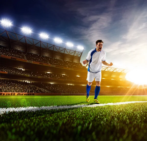Eylem panorama futbol oyuncusu — Stok fotoğraf