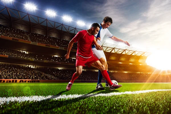 Futbolcular eylem panorama içinde