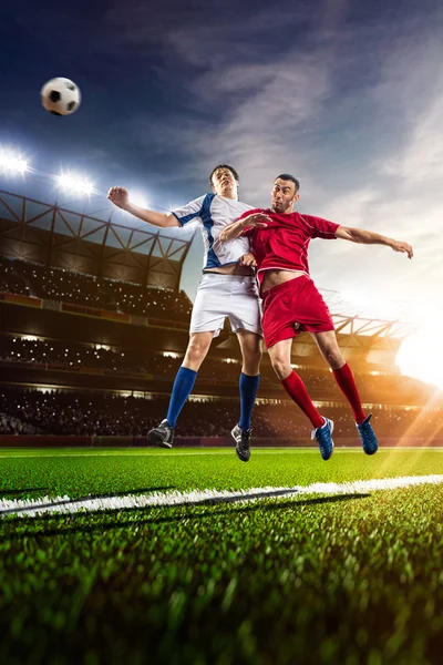 Pemain sepak bola dalam panorama aksi — Stok Foto