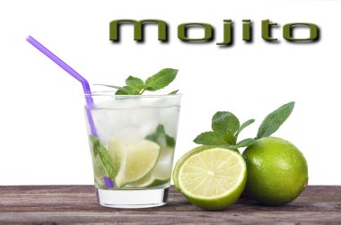 Serinletici buzlu ROM, limon ve nane mojito kokteyl 