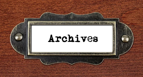 Archives - file cabinet label — Stock Photo, Image