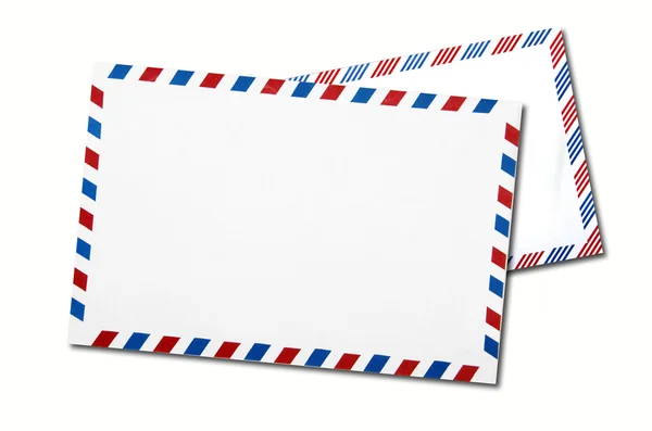 Two classic air mail envelope isolated — Stock Photo, Image