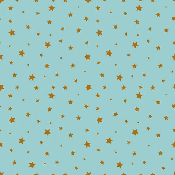 Motif léger sans couture décoré étoiles dorées sur fond bleu. Décoration abstraite vectorielle pour fête, anniversaire, anniversaire ou événement, pour papier peint de Noël, enveloppement, tissu, textile — Image vectorielle