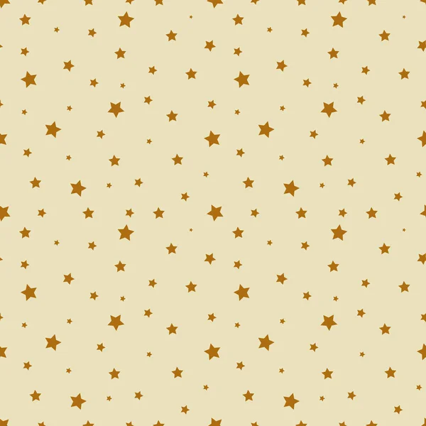 Motif léger sans couture décoré étoiles dorées sur fond jaune. Décoration abstraite vectorielle pour fête, anniversaire, anniversaire ou événement, pour papier peint de Noël, enveloppement, tissu, textile — Image vectorielle
