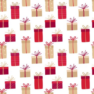 Kusursuz desenli, fiyonklu hediye kutuları. Doğum günü hediyesi, Noel, yeni yıl. Tebrik kartları, davetiyeler, posterler, ambalaj kağıtları, kumaş resimleri.