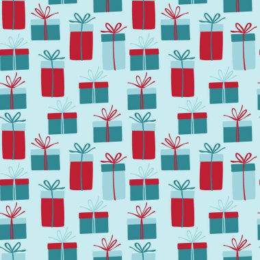 Kusursuz desenli, fiyonklu hediye kutuları. Doğum günü hediyesi, Noel, yeni yıl. Tebrik kartları, davetiyeler, posterler, ambalaj kağıtları, kumaş resimleri.