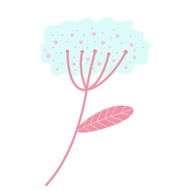 Vektör çizimi şirin yaz çiçeği. Botanik el çizimi çiçek elementleri. Davetiye, tebrik kartı, tişört, not defteri tasarımı.