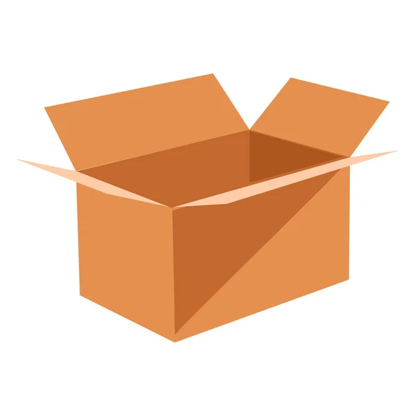 Eşyaları Depolamak Taşımak Için Kahverengi Karton Kutuyu Açın Kargo Kutusu — Stok Vektör