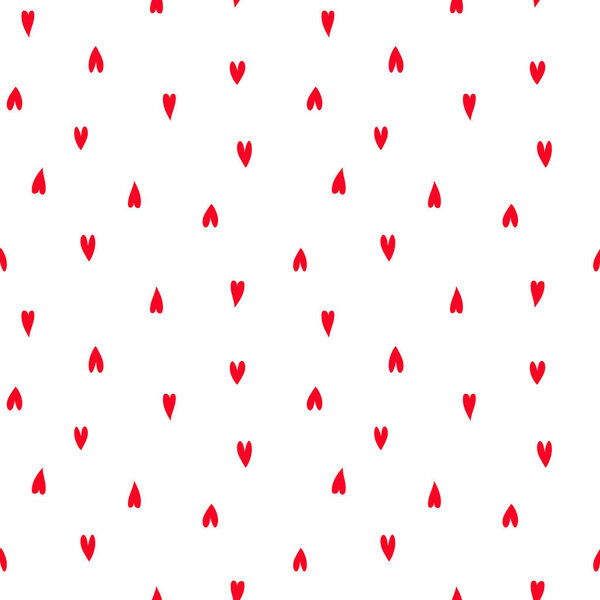 Векторный монохромный романтический бесшовный узор с сердцами. Can be used for wallpaper, pattern fills, web page background, surface textures. Прекрасный повторяющийся красный и белый векторный фон.