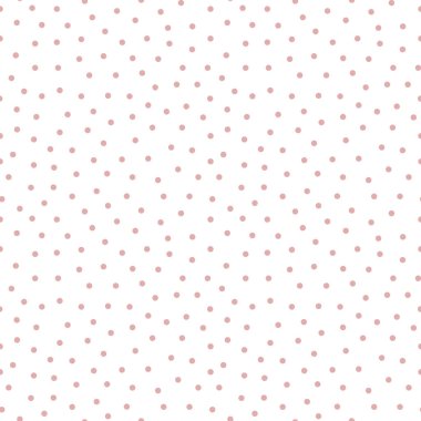 Soyut pembe noktalar ve beyaz arkaplandaki noktalardan oluşan kusursuz bir desen. Poster, tebrik kartı, davetiye, kumaş, yatak, bebek kıyafetleri için evrensel tasarım.
