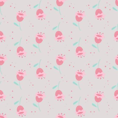 Şekillendirilmiş yeşil yapraklı pembe çiçekleri olan kusursuz bir desen. Bu tasarım duvar kağıtları, yapıştırma kitabı, yaz ve düğün tasarımları, ambalaj, tekstil, kumaş, yatak için harika.