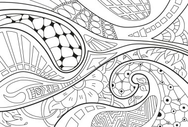 Çizgiler, dalga ve çiçekler ile arka plan.